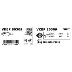 Sada brzdových platničiek kotúčovej brzdy SKF VKBP 80309 - obr. 1