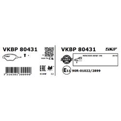 Sada brzdových platničiek kotúčovej brzdy SKF VKBP 80431 - obr. 2