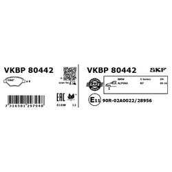 Sada brzdových platničiek kotúčovej brzdy SKF VKBP 80442 - obr. 1