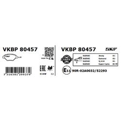 Sada brzdových platničiek kotúčovej brzdy SKF VKBP 80457 - obr. 1