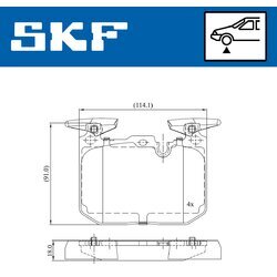 Sada brzdových platničiek kotúčovej brzdy SKF VKBP 80467 - obr. 2