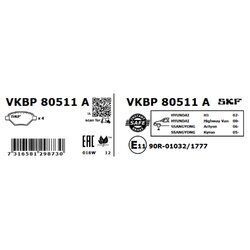 Sada brzdových platničiek kotúčovej brzdy SKF VKBP 80511 A - obr. 5