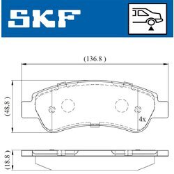 Sada brzdových platničiek kotúčovej brzdy SKF VKBP 90045 - obr. 2