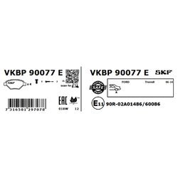 Sada brzdových platničiek kotúčovej brzdy SKF VKBP 90077 E - obr. 1