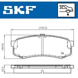 Sada brzdových platničiek kotúčovej brzdy SKF VKBP 90136