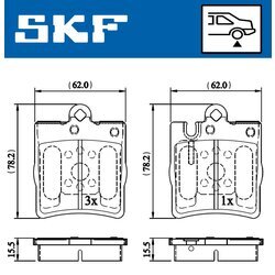 Sada brzdových platničiek kotúčovej brzdy SKF VKBP 90199 - obr. 2