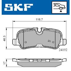 Sada brzdových platničiek kotúčovej brzdy SKF VKBP 90257 - obr. 1
