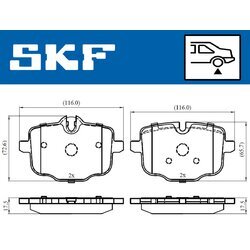 Sada brzdových platničiek kotúčovej brzdy SKF VKBP 90366 - obr. 2
