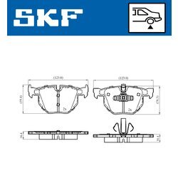 Sada brzdových platničiek kotúčovej brzdy SKF VKBP 90372