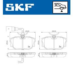 Sada brzdových platničiek kotúčovej brzdy SKF VKBP 90493 E