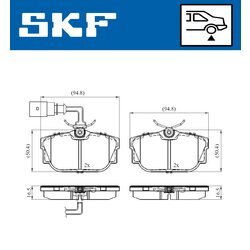Sada brzdových platničiek kotúčovej brzdy SKF VKBP 90527 E - obr. 2