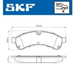 Sada brzdových platničiek kotúčovej brzdy SKF VKBP 90534