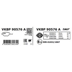 Sada brzdových platničiek kotúčovej brzdy SKF VKBP 90576 A - obr. 1