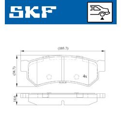 Sada brzdových platničiek kotúčovej brzdy SKF VKBP 90588 - obr. 6