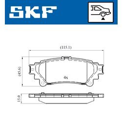 Sada brzdových platničiek kotúčovej brzdy SKF VKBP 90604