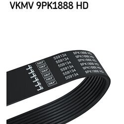 Ozubený klinový remeň SKF VKMV 9PK1888 HD