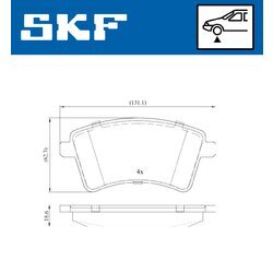 Sada brzdových platničiek kotúčovej brzdy SKF VKBP 80024 - obr. 4