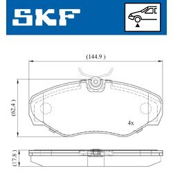 Sada brzdových platničiek kotúčovej brzdy SKF VKBP 80034 - obr. 4