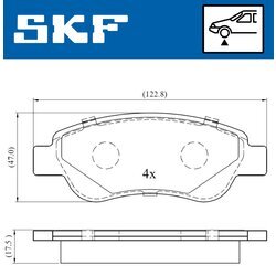 Sada brzdových platničiek kotúčovej brzdy SKF VKBP 80037 - obr. 1