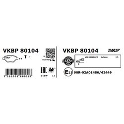 Sada brzdových platničiek kotúčovej brzdy SKF VKBP 80104 - obr. 1