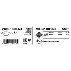 Sada brzdových platničiek kotúčovej brzdy SKF VKBP 80163 - obr. 1