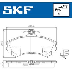 Sada brzdových platničiek kotúčovej brzdy SKF VKBP 80193 A - obr. 2