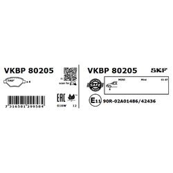 Sada brzdových platničiek kotúčovej brzdy SKF VKBP 80205 - obr. 2