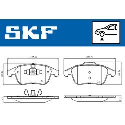 Sada brzdových platničiek kotúčovej brzdy SKF VKBP 80336