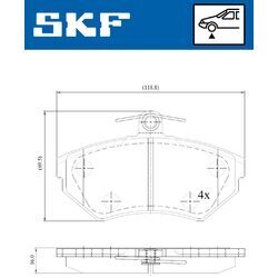 Sada brzdových platničiek kotúčovej brzdy SKF VKBP 80350 - obr. 6