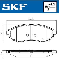 Sada brzdových platničiek kotúčovej brzdy SKF VKBP 80475 - obr. 2