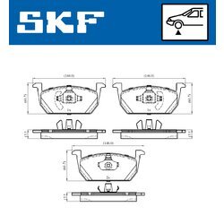 Sada brzdových platničiek kotúčovej brzdy SKF VKBP 80541 - obr. 6