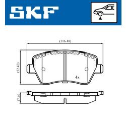 Sada brzdových platničiek kotúčovej brzdy SKF VKBP 80746