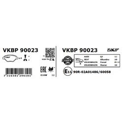 Sada brzdových platničiek kotúčovej brzdy SKF VKBP 90023 - obr. 1