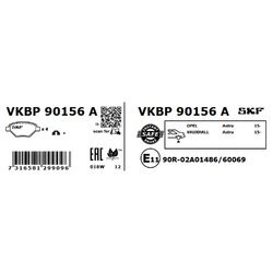 Sada brzdových platničiek kotúčovej brzdy SKF VKBP 90156 A - obr. 4