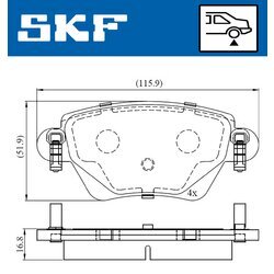 Sada brzdových platničiek kotúčovej brzdy SKF VKBP 90170