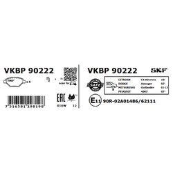 Sada brzdových platničiek kotúčovej brzdy SKF VKBP 90222 - obr. 2