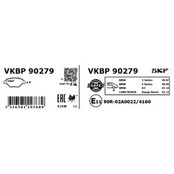 Sada brzdových platničiek kotúčovej brzdy SKF VKBP 90279 - obr. 1