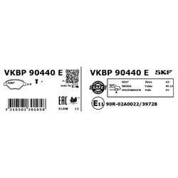 Sada brzdových platničiek kotúčovej brzdy SKF VKBP 90440 E - obr. 1