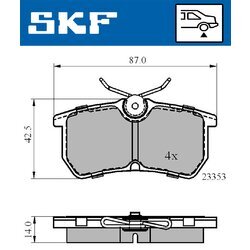 Sada brzdových platničiek kotúčovej brzdy SKF VKBP 90484 - obr. 2
