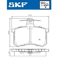 Sada brzdových platničiek kotúčovej brzdy SKF VKBP 90606 - obr. 2
