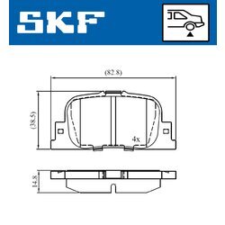 Sada brzdových platničiek kotúčovej brzdy SKF VKBP 90658