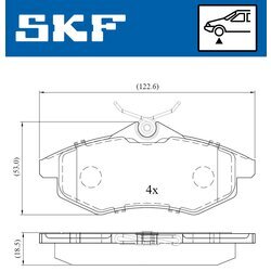 Sada brzdových platničiek kotúčovej brzdy SKF VKBP 80041 - obr. 1