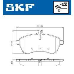 Sada brzdových platničiek kotúčovej brzdy SKF VKBP 80051 - obr. 6