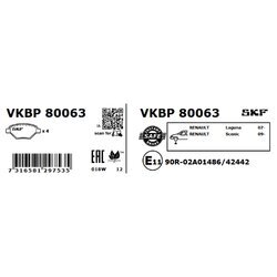 Sada brzdových platničiek kotúčovej brzdy SKF VKBP 80063 - obr. 1