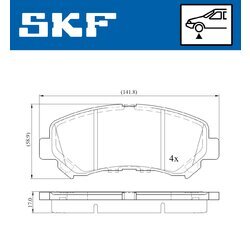 Sada brzdových platničiek kotúčovej brzdy SKF VKBP 80069 - obr. 2