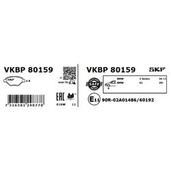 Sada brzdových platničiek kotúčovej brzdy SKF VKBP 80159 - obr. 2