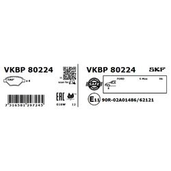 Sada brzdových platničiek kotúčovej brzdy SKF VKBP 80224 - obr. 4