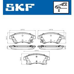 Sada brzdových platničiek kotúčovej brzdy SKF VKBP 80245 A - obr. 2