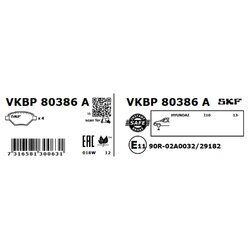 Sada brzdových platničiek kotúčovej brzdy SKF VKBP 80386 A - obr. 2