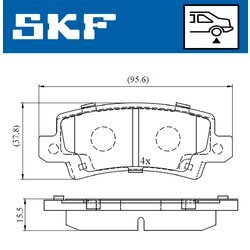 Sada brzdových platničiek kotúčovej brzdy SKF VKBP 90208 A - obr. 2